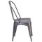 Merrick Lane Powder Coated Metal Stacking Dining Chair with Clear Coat Finish and Plastic Floor Glides for Indoor Use